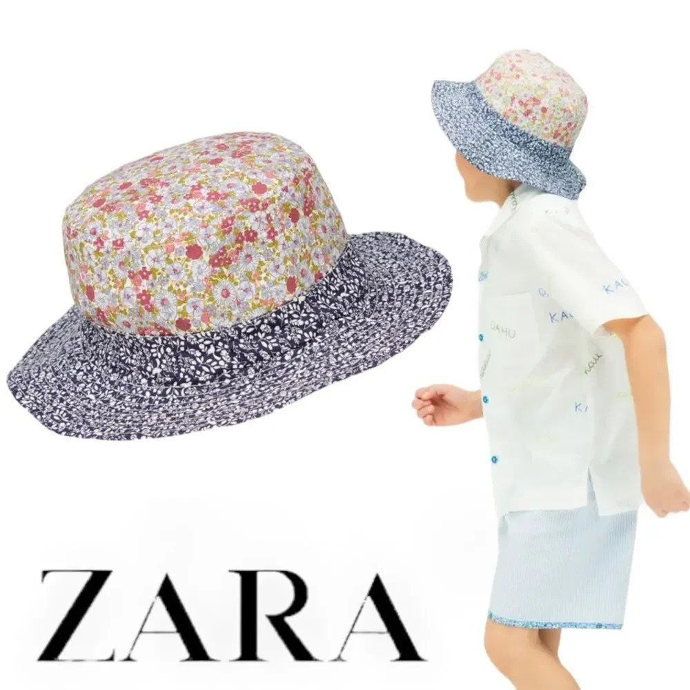 ZARA Kids | Multicolored | FLORAL AND STRIPED BUCKET HAT LIMITED EDITION